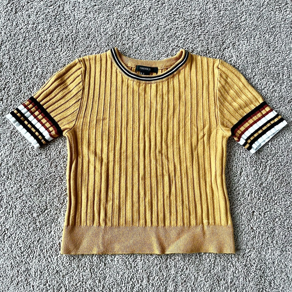 Ribbed Fall Academia Sweater T-Shirt